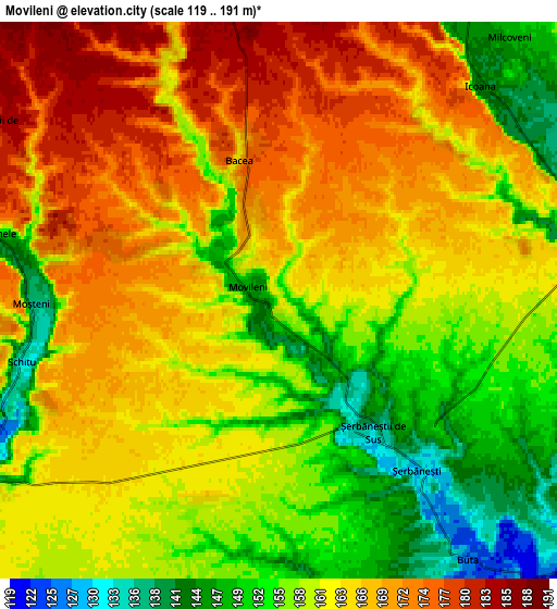 Zoom OUT 2x Movileni, Romania elevation map