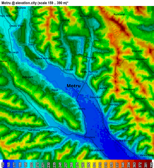 Zoom OUT 2x Motru, Romania elevation map