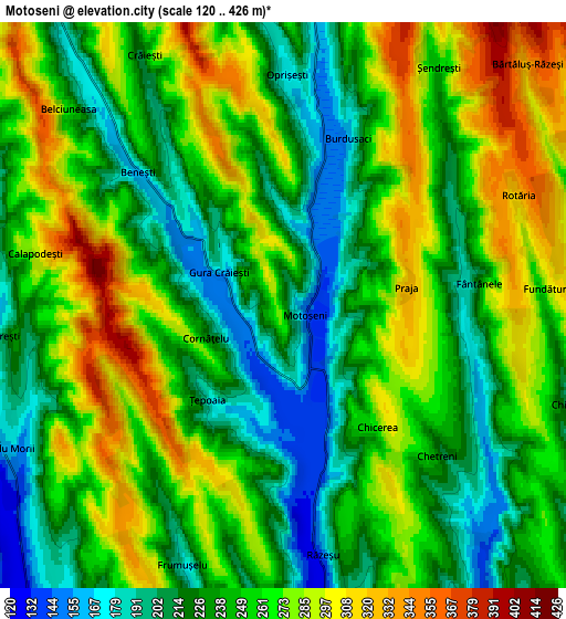 Zoom OUT 2x Motoşeni, Romania elevation map