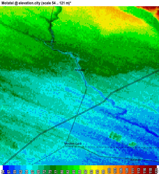 Zoom OUT 2x Moţăţei, Romania elevation map