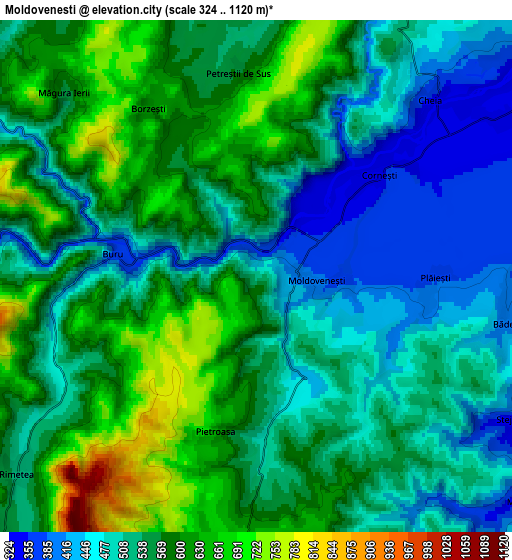 Zoom OUT 2x Moldoveneşti, Romania elevation map