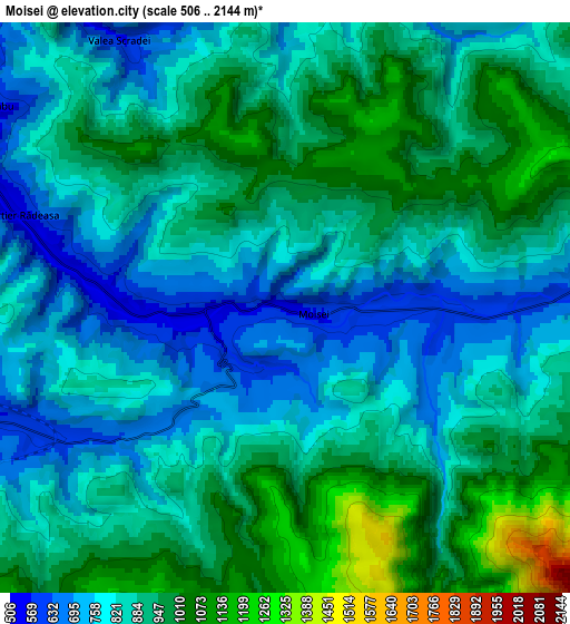 Zoom OUT 2x Moisei, Romania elevation map