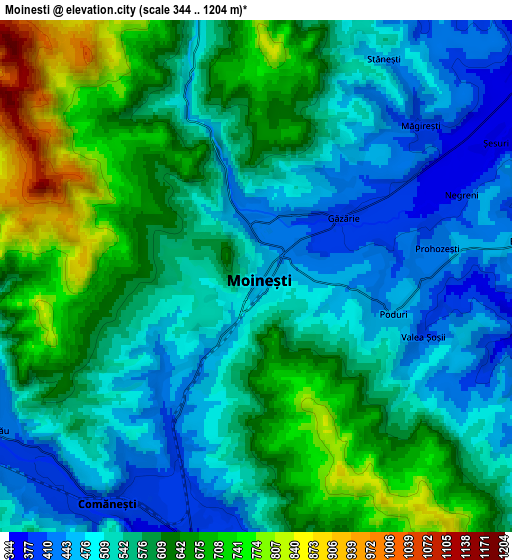 Zoom OUT 2x Moineşti, Romania elevation map
