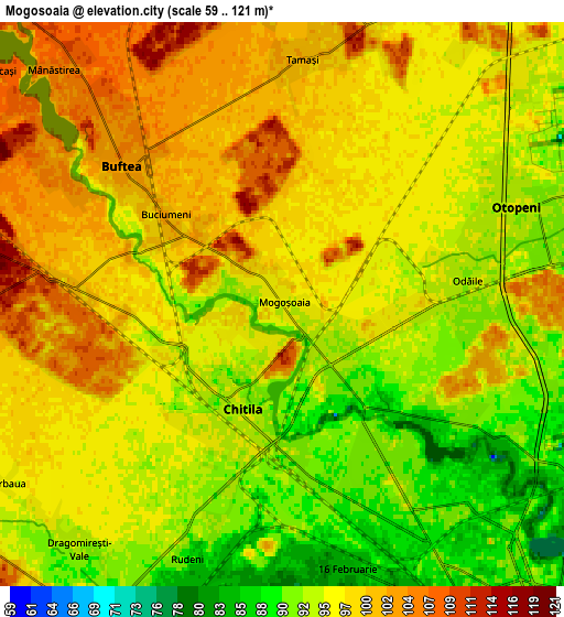 Zoom OUT 2x Mogoşoaia, Romania elevation map