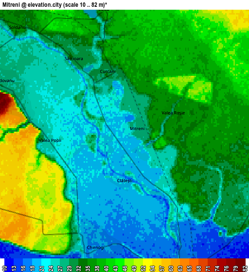 Zoom OUT 2x Mitreni, Romania elevation map