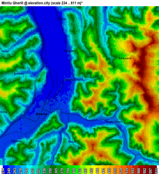 Zoom OUT 2x Mintiu Gherlii, Romania elevation map