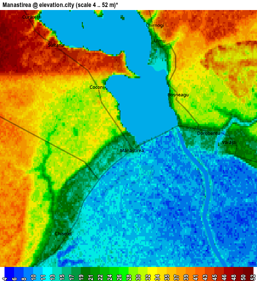 Zoom OUT 2x Mânăstirea, Romania elevation map