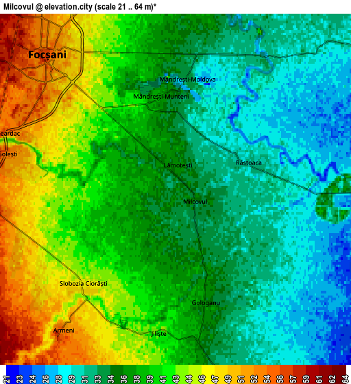 Zoom OUT 2x Milcovul, Romania elevation map