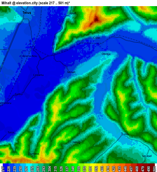 Zoom OUT 2x Mihalţ, Romania elevation map