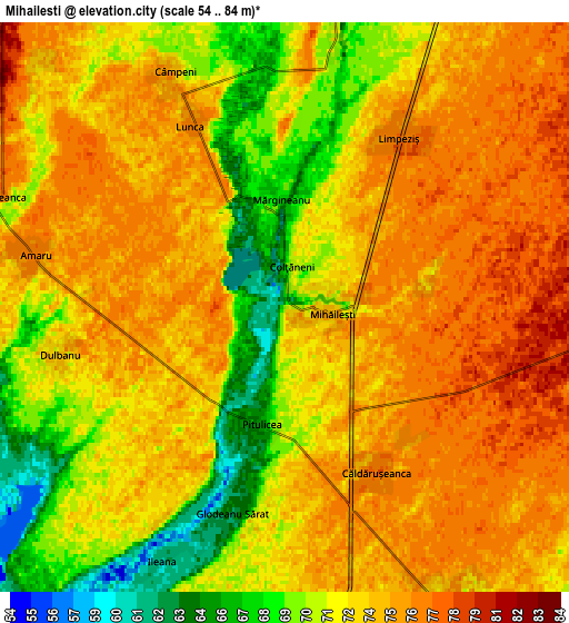 Zoom OUT 2x Mihăileşti, Romania elevation map