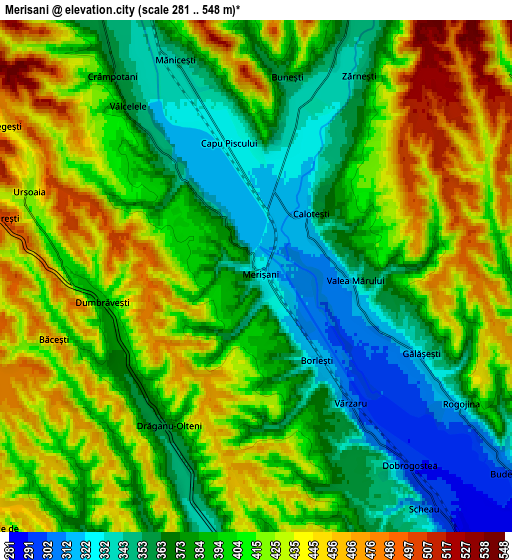 Zoom OUT 2x Merişani, Romania elevation map