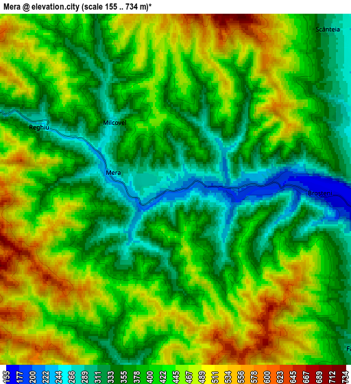 Zoom OUT 2x Mera, Romania elevation map