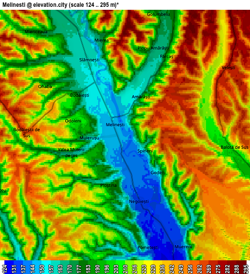 Zoom OUT 2x Melineşti, Romania elevation map