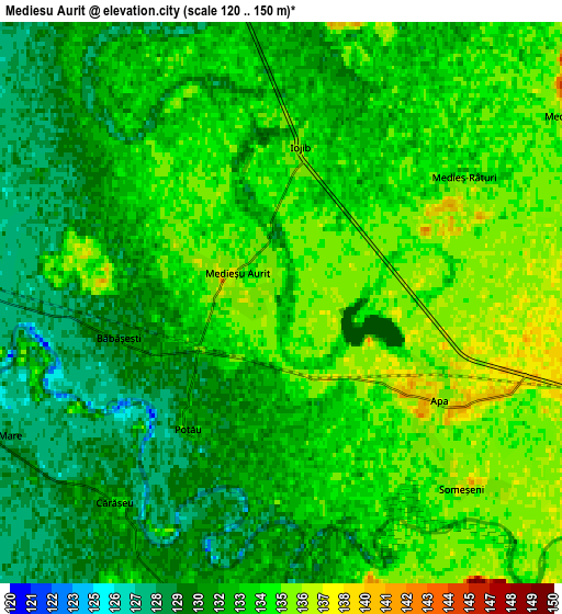 Zoom OUT 2x Medieşu Aurit, Romania elevation map