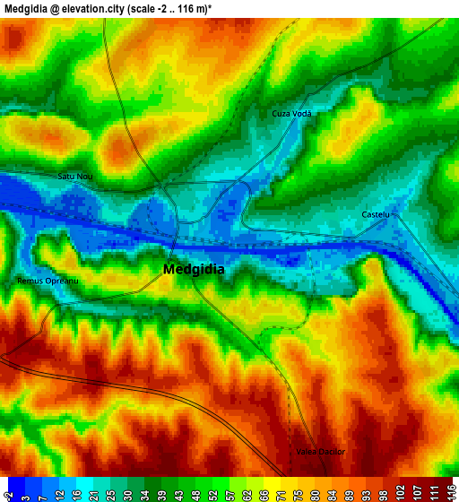 Zoom OUT 2x Medgidia, Romania elevation map