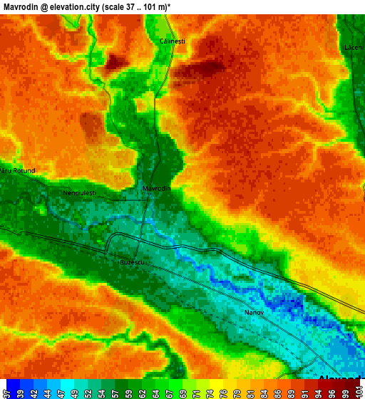 Zoom OUT 2x Mavrodin, Romania elevation map