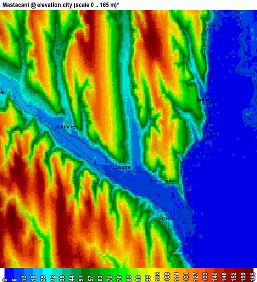 Zoom OUT 2x Măstăcani, Romania elevation map