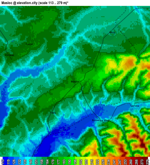 Zoom OUT 2x Maşloc, Romania elevation map