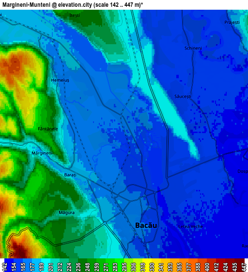 Zoom OUT 2x Mărgineni-Munteni, Romania elevation map