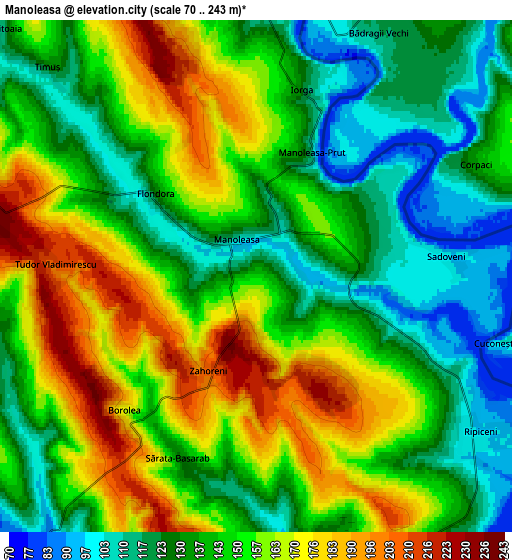 Zoom OUT 2x Manoleasa, Romania elevation map