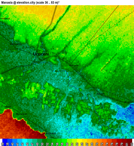 Zoom OUT 2x Manasia, Romania elevation map