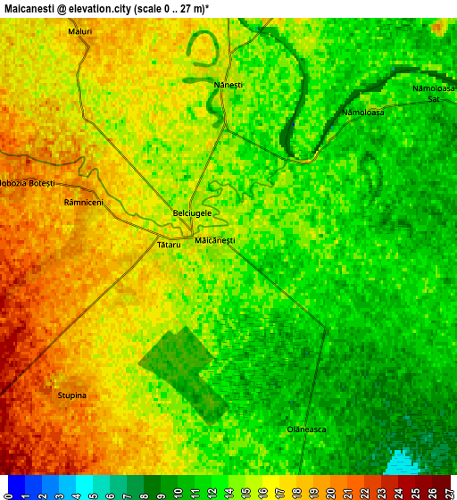 Zoom OUT 2x Măicăneşti, Romania elevation map