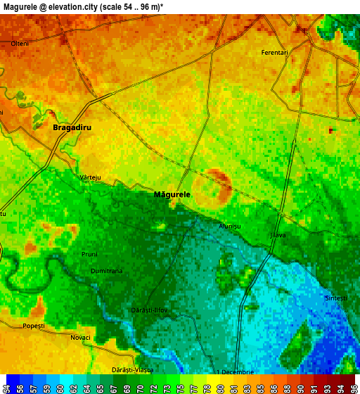 Zoom OUT 2x Măgurele, Romania elevation map