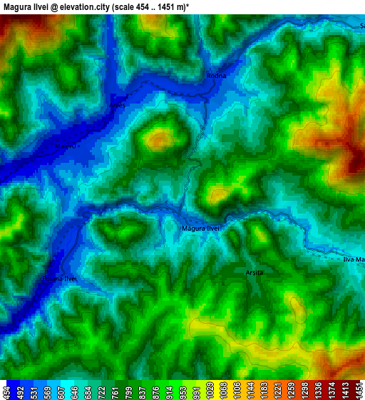 Zoom OUT 2x Măgura Ilvei, Romania elevation map