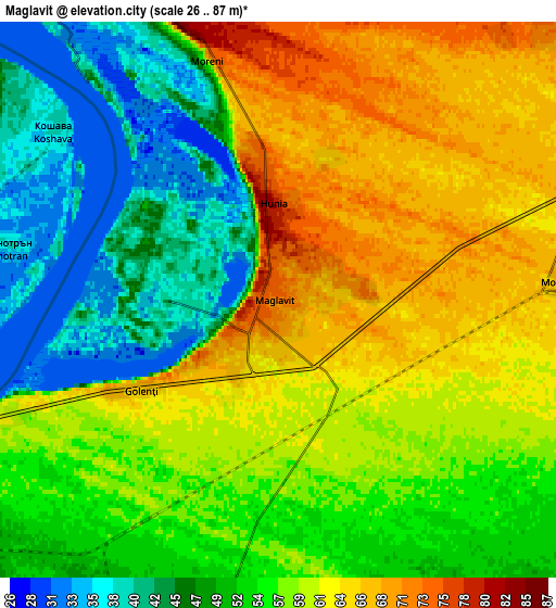Zoom OUT 2x Maglavit, Romania elevation map