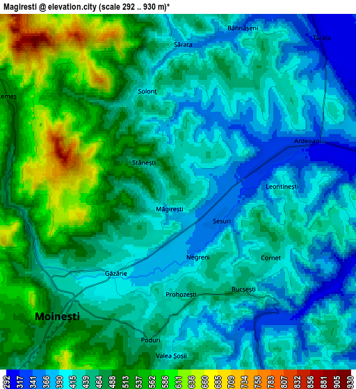 Zoom OUT 2x Măgireşti, Romania elevation map