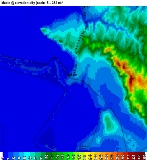 Zoom OUT 2x Măcin, Romania elevation map