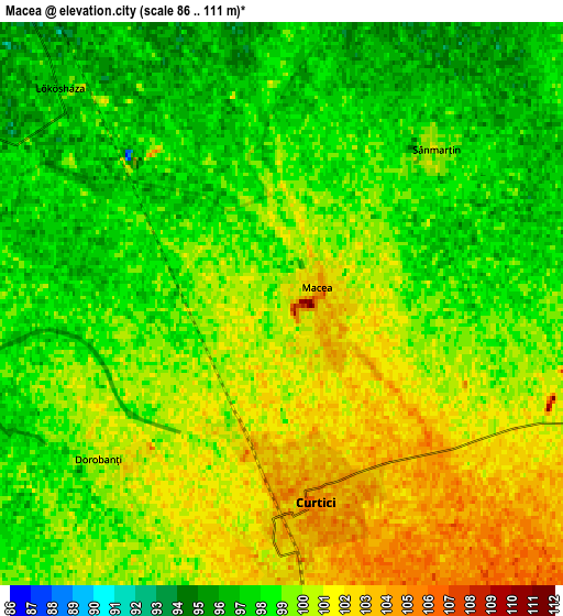 Zoom OUT 2x Macea, Romania elevation map