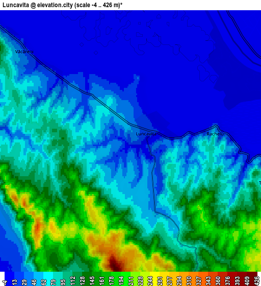 Zoom OUT 2x Luncaviţa, Romania elevation map