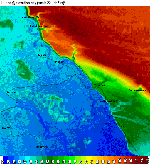 Zoom OUT 2x Lunca, Romania elevation map