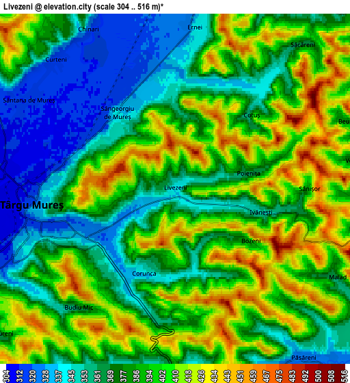 Zoom OUT 2x Livezeni, Romania elevation map