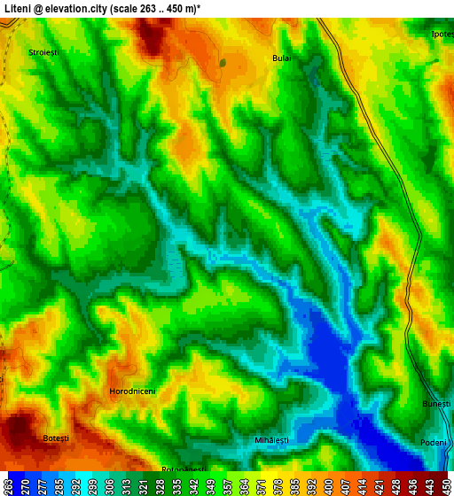 Zoom OUT 2x Liteni, Romania elevation map