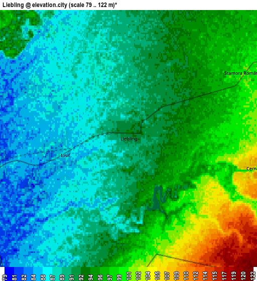 Zoom OUT 2x Liebling, Romania elevation map