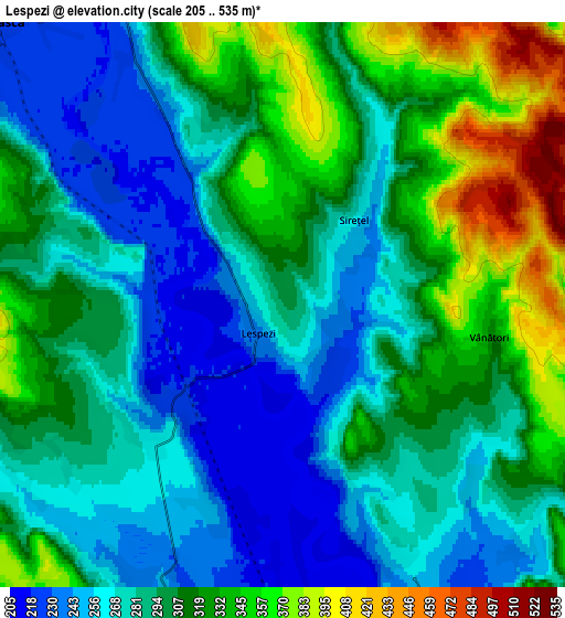 Zoom OUT 2x Lespezi, Romania elevation map