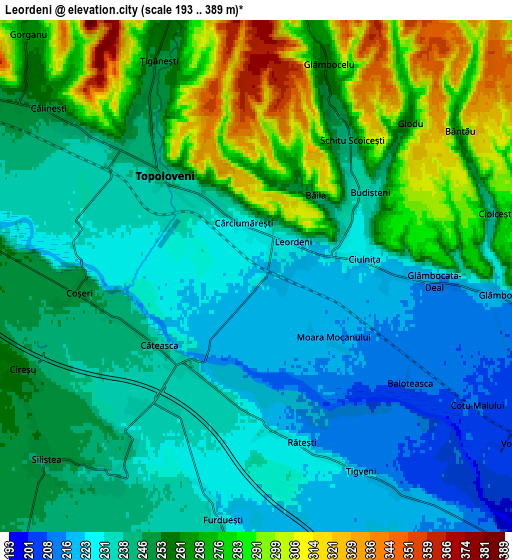 Zoom OUT 2x Leordeni, Romania elevation map