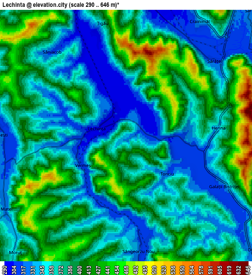 Zoom OUT 2x Lechinţa, Romania elevation map