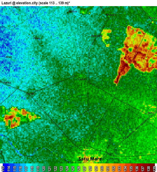 Zoom OUT 2x Lazuri, Romania elevation map