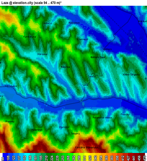 Zoom OUT 2x Laza, Romania elevation map