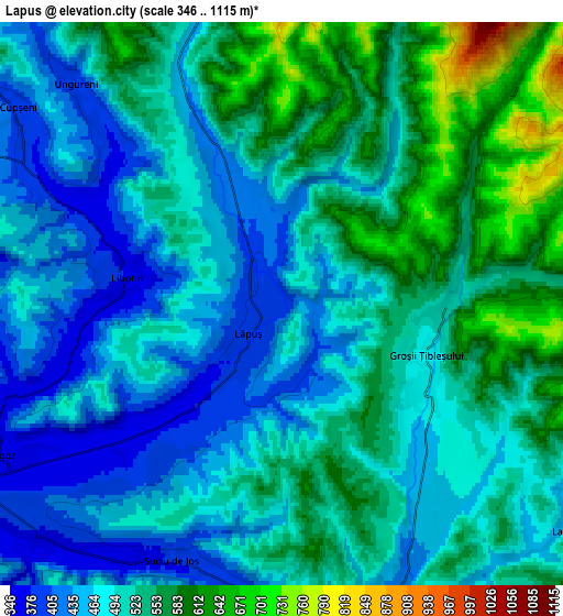 Zoom OUT 2x Lăpuş, Romania elevation map