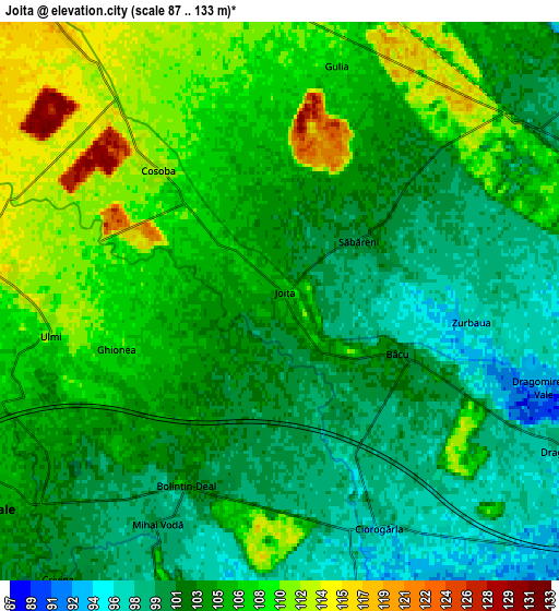 Zoom OUT 2x Joiţa, Romania elevation map