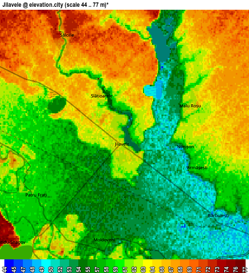 Zoom OUT 2x Jilavele, Romania elevation map