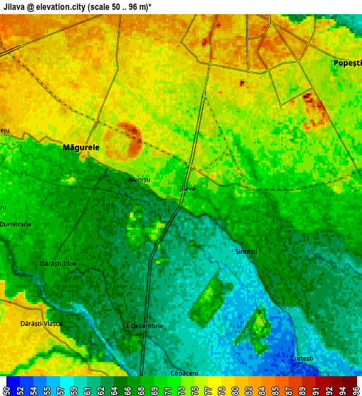 Zoom OUT 2x Jilava, Romania elevation map