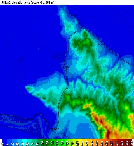 Zoom OUT 2x Jijila, Romania elevation map