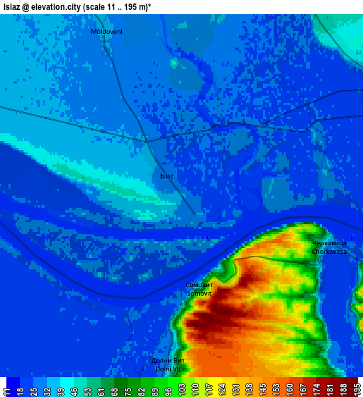 Zoom OUT 2x Islaz, Romania elevation map