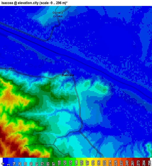 Zoom OUT 2x Isaccea, Romania elevation map