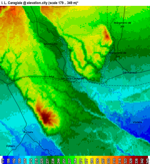 Zoom OUT 2x I. L. Caragiale, Romania elevation map